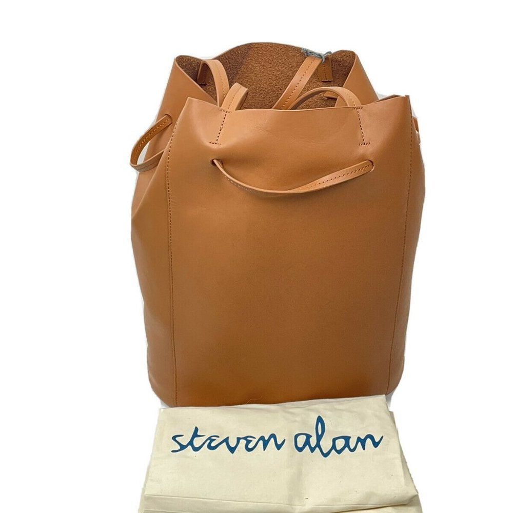 Steven Alan Dylan Drawstring Leather Tote Saddle